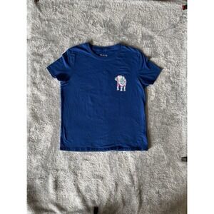Womens Shirt Benny & Belle Blue Crew Tee Elephant Graphic Logo Size Small